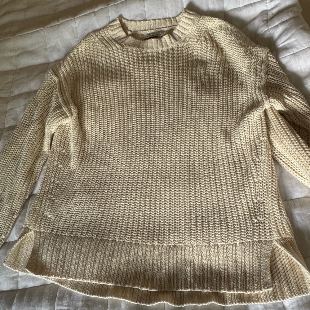 American Eagle Chunky Knit Sweater – Cream – Size XXS